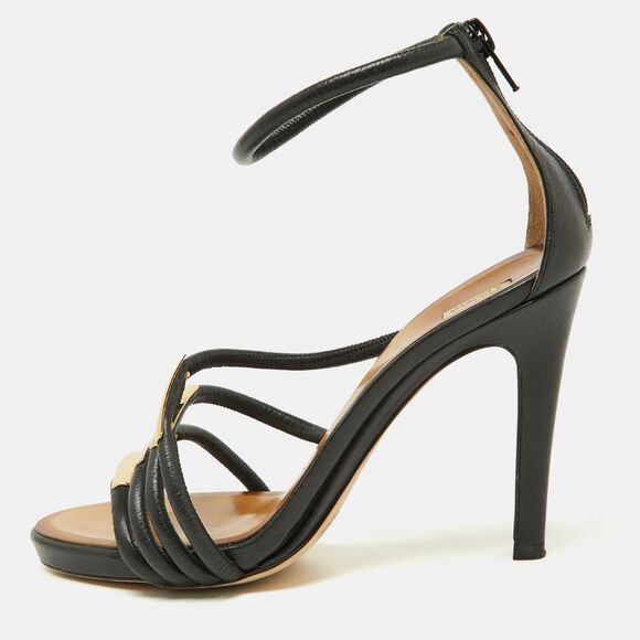 Chloe Black Leather Strappy Ankle Strap Sandals Size 38,New Products : American Fashion Style Bags On Sale
